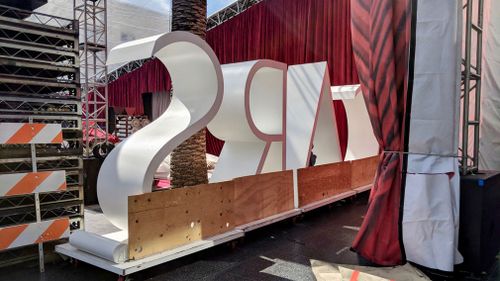 The official Oscars signage. (9NEWS/Ehsan Knopf)