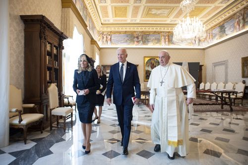 Jill Biden, Joe Biden, Pope Francis 