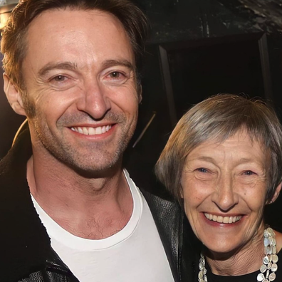 Hugh Jackman with his mother, Grace.