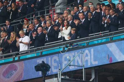 The Duke and Duchess of Cambridge watch the Euro2020 final from the royal box joined by Prince George.