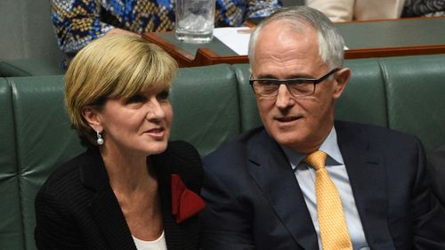 Foreign Minister Julie Bishop and Prime Minister Malcolm Turnbull in Question Time. (AAP)