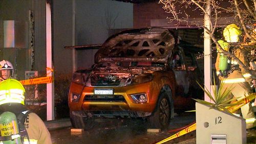 The father-of-two found the family car alight at 6:30pm. Picture: 9NEWS