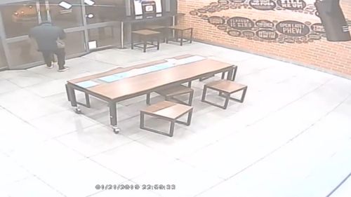 The offender fled the pizza shop empty-handed.