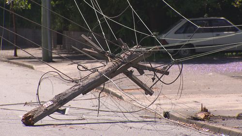 Businesses in Sydney's South are without power tonight after a truck crash brought down wires.The driver's day only got worse following the incident, with his vehicle catching on fire. 