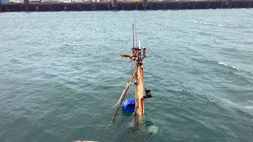 The Sealion&#x27;s mast after sinking