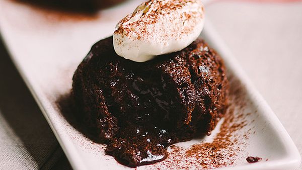 Boysenberry chocolate lava cakes