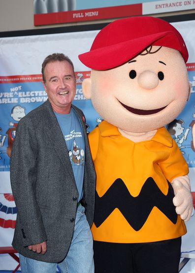 Voice actor Peter Robbins and Charlie Brown attend Warner Home Video's DVD Release of "You're Not Elected, Charlie Brown" October 7, 2008 in Hollywood, California. 