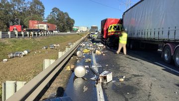 Beer spilled on Logan motorway Queensland. 