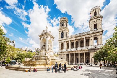 The famous cathedral Saint Sulpice in Paris, France