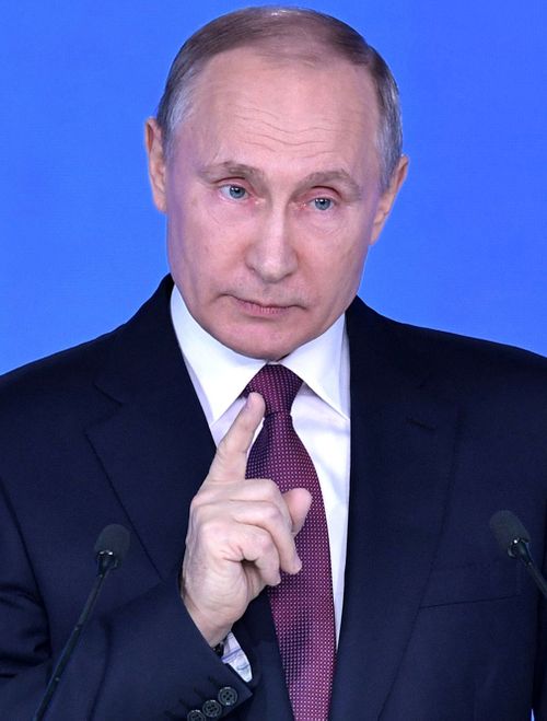 Mr Putin said the creation of the new weapons has made NATO's US-led missile defence "useless". (AAP)