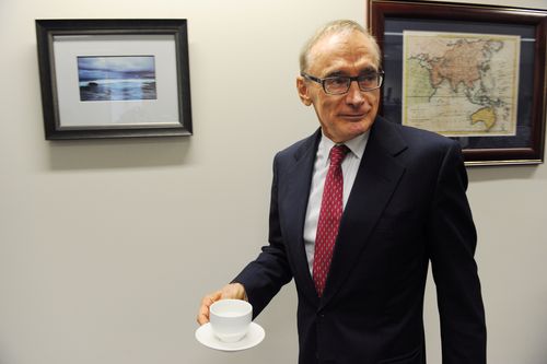 Former foreign minister Bob Carr speaks to the media about comments he has made in his book 'Diary of a Foreign Minister' in Sydney. 