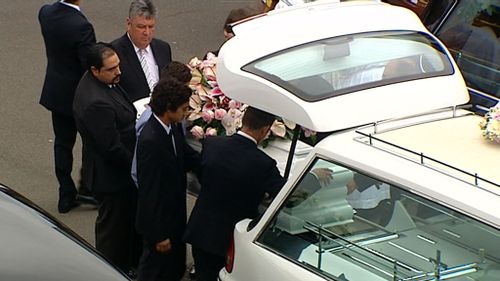 The family members were farewelled as Jessica Falkholt clings to life in hospital. (9NEWS)