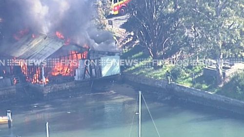 Fire crews contain blaze which gutted Sydney boat shed