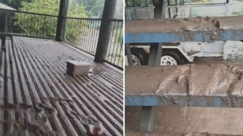 Flood marks on the ceilings of homes have revealed the extent of the emergency. Wujal Wujal deputy mayor Regan Kulka's home among was the properties covered in a thick layer of brown sludge following the flooding.﻿ Queensland floods.