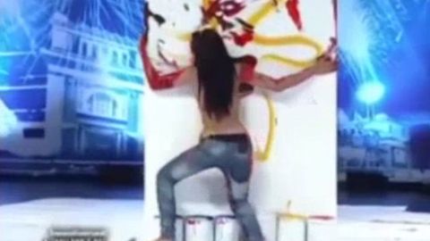 Watch: Woman paints with breasts on <i>Thailand's Got Talent</i>