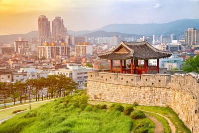 Seoul, South Korea, sunset 