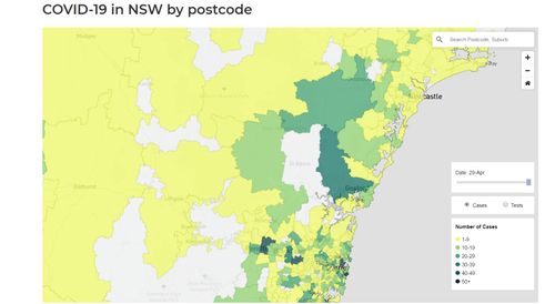 Heat maps are being rolled out across New South Wales showing clusters of coronavirus cases, aiming to inform residents about infection rates in their communities.