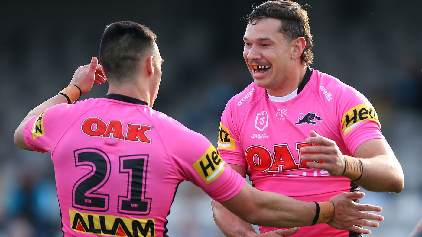 'Absolute dream debut': Penrith rookie Charlie Staines scores four tries in 56-24 hammering over Sharks