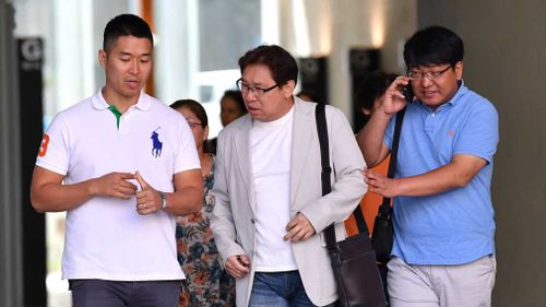 The family of murdered Korean student Eunji Ban at the Brisbane Supreme Court last month. (Image: AAP)