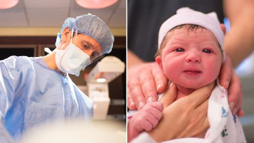 Photographer captures her own labour and daughter's birth