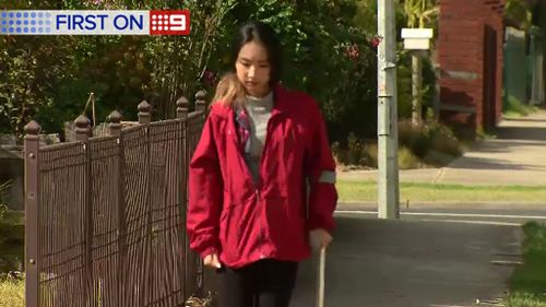 Jasmine Vuong has returned to the scene of the crash for the first time. (9NEWS)