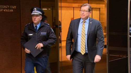 NSW Police Minister Troy Grant met with the NSW Police Commissioner today to discuss possible changes to the state's gun laws. Picture: 9NEWS