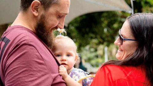 Neal Baker and Natasha Underdown, pictured with their daughter Willow.