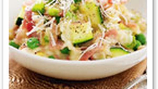 Ham and zucchini risotto