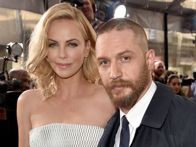 Charlize Theron and Tom Hardy attend the Mad Max: Fury Road Hollywood premiere at TCL Chinese Theatre in 2015.