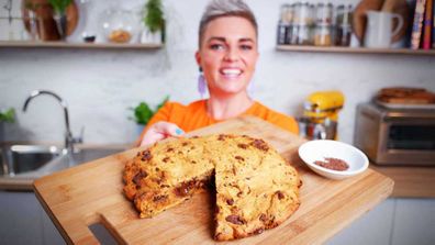 Jane de Graaff's giant choc-chip sweet potato skillet cookie