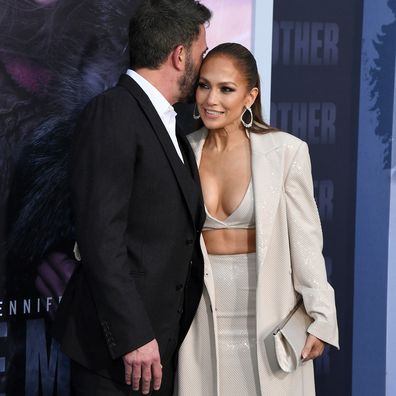 LOS ANGELES, CALIFORNIA - MAY 10: (L-R) Ben Affleck and Jennifer Lopez attend the Los Angeles premiere of Netflix's "The Mother" at Westwood Regency Village Theater on May 10, 2023 in Los Angeles, California. (Photo by Jon Kopaloff/Getty Images)