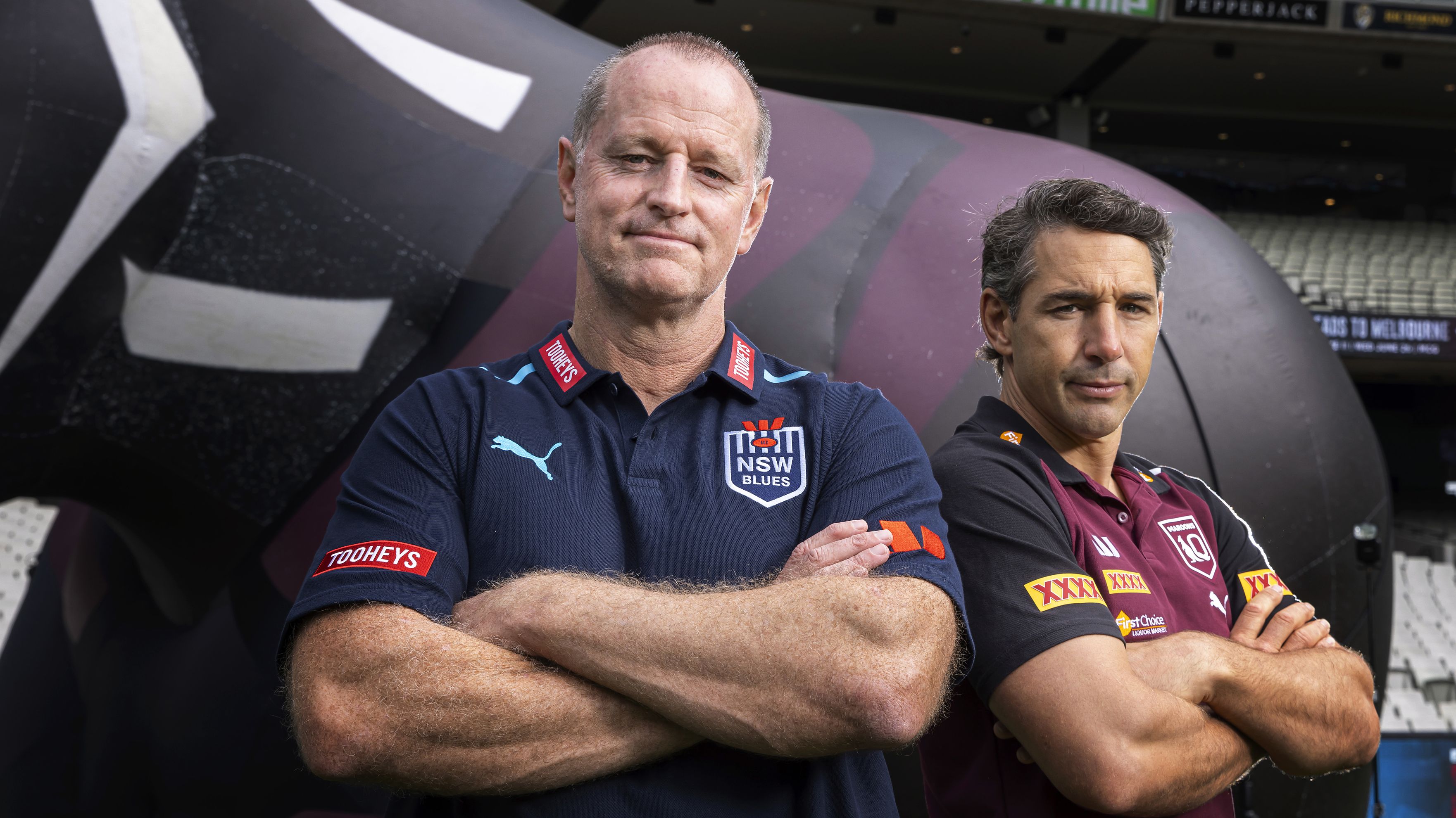  NSW Blues head coach Michael Maguire and QLD Maroons head coach Billy Slater