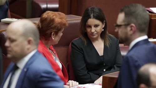 Pauline Hanson and Jacqui Lambie speak during the medevac debate.