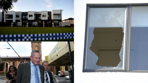 Stephen Dank suffered minor injuries after his home was shot at on Saturday morning. (AAP)