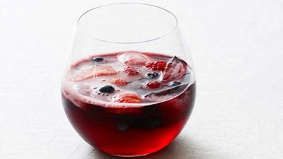 Sparkling burgundy and cranberry punch