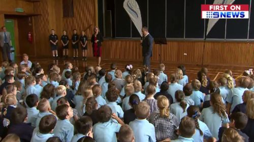 Bonbeach Primary's students where thrilled by the special assembly. (9NEWS)