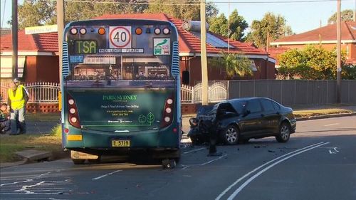 The driver of the bus is being treated for shock. Image: 9News