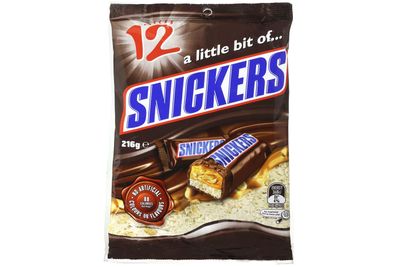 Fun-size Snickers: More
than 2 teaspoons of sugar