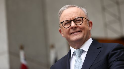 Prime Minister Anthony Albanese during a press conference after signing the Pukpuk defence Treaty at Parliament House in Canberra on October 6, 2025.