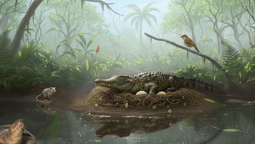 Virtual reconstruction of the Murgon paleoecosistem during the early eocene, 55 Mya.