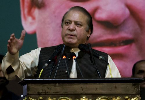 Prime minister Nawaz Sharif has been imprisoned on corruption charges. Picture: AAP