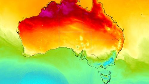 Không khí nóng ở phía Bắc sẽ di chuyển về phía Nam trong vài ngày tới khiến nhiệt độ tăng cao. (Weatherzone)