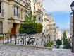 Beautiful buildings facades Montmartre district of Paris, France