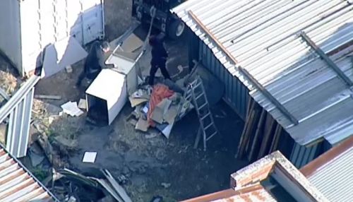 Cleaners at a storage factory in Melbourne's south-east made the grisly discovery of human remains today. Picture: 9NEWS.