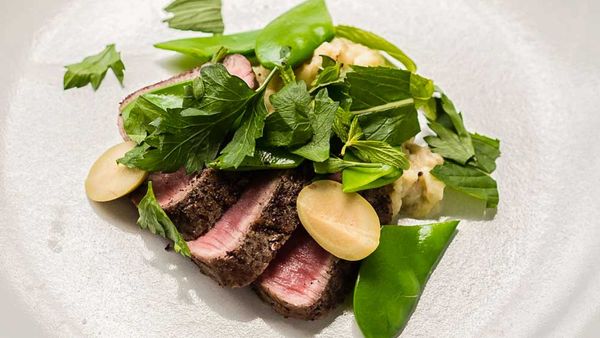 Gary Mehigan's grilled lamb with babaganoush