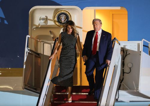 Melania Trump disembarking in Florida.