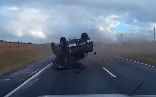 It's unclear what led to the crash - with a mix and sun and cloud providing decent road conditions. (Dash Cam Owners Australia)