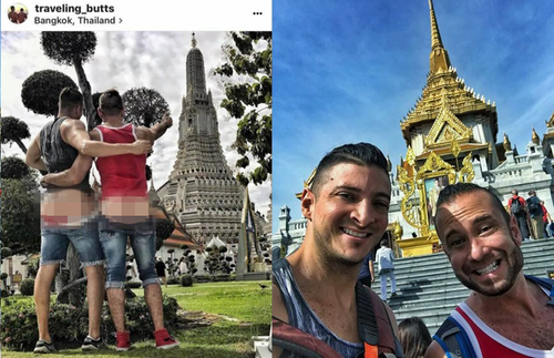 Two American tourists were arrested over an image uploaded to social media.