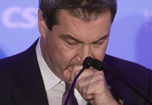 Bavaria's state premier and CSU member Markus Soeder said there were 'lessons to be learned' from the result over the weekend, which could spell disaster for the Merkel coalition.