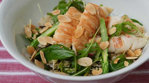 Salad of Moreton Bay bugs and brown rice with sesame dressing